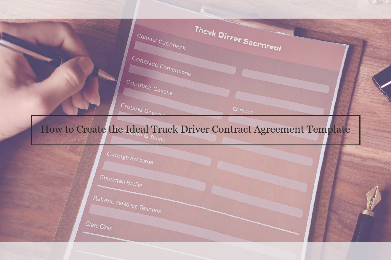 How to Create the Ideal Truck Driver Contract Agreement Template